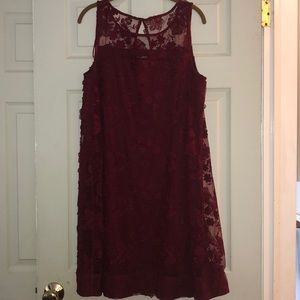 NWOT Roz & ALI dress with lace overlay.